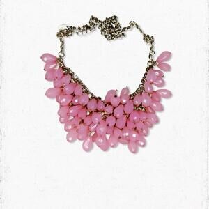6140gc. Claire’s Pink Bib Necklace Plastic